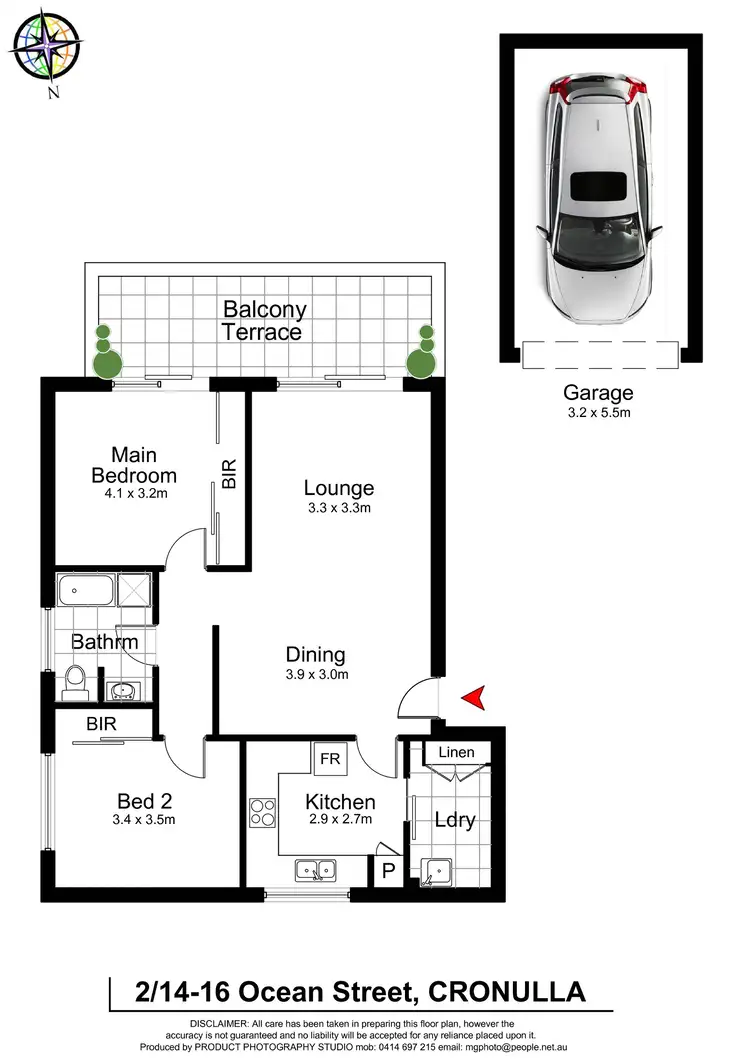 Floorplan of Homely unit listing, 2/14-16 Ocean Street, Cronulla NSW 2230