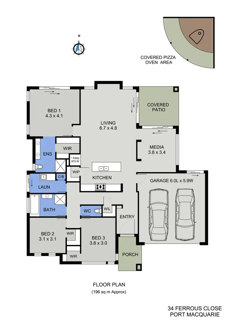 Floorplan of Homely house listing, 34 Ferrous Close, Port Macquarie NSW 2444