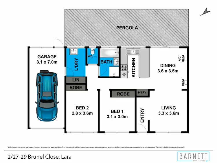 Floorplan of Homely unit listing, 2/27-29 Brunel Close, Lara VIC 3212
