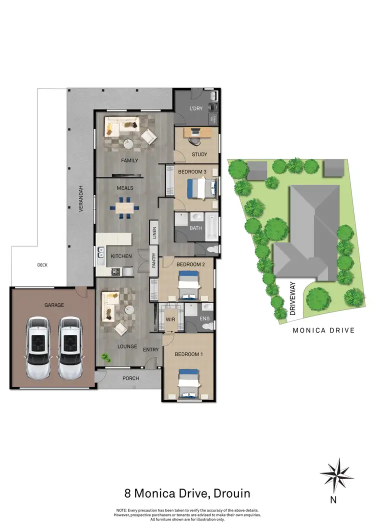 Floorplan of Homely house listing, 8 Monica Drive, Drouin VIC 3818