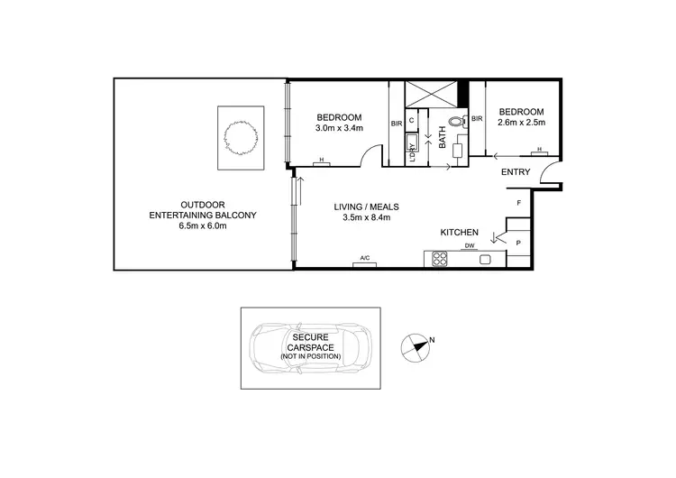 Floorplan of Homely apartment listing, 109/64 Macaulay Road, North Melbourne VIC 3051
