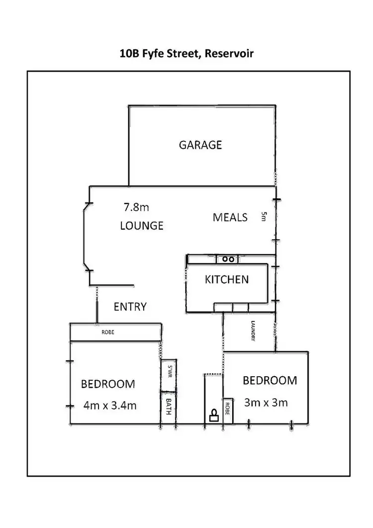 Floorplan of Homely unit listing, 10B Fyfe Street, Reservoir VIC 3073