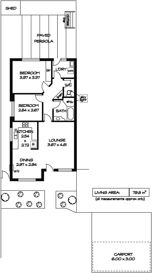 Floorplan of Homely unit listing, 2/28 Belford Avenue, Devon Park SA 5008
