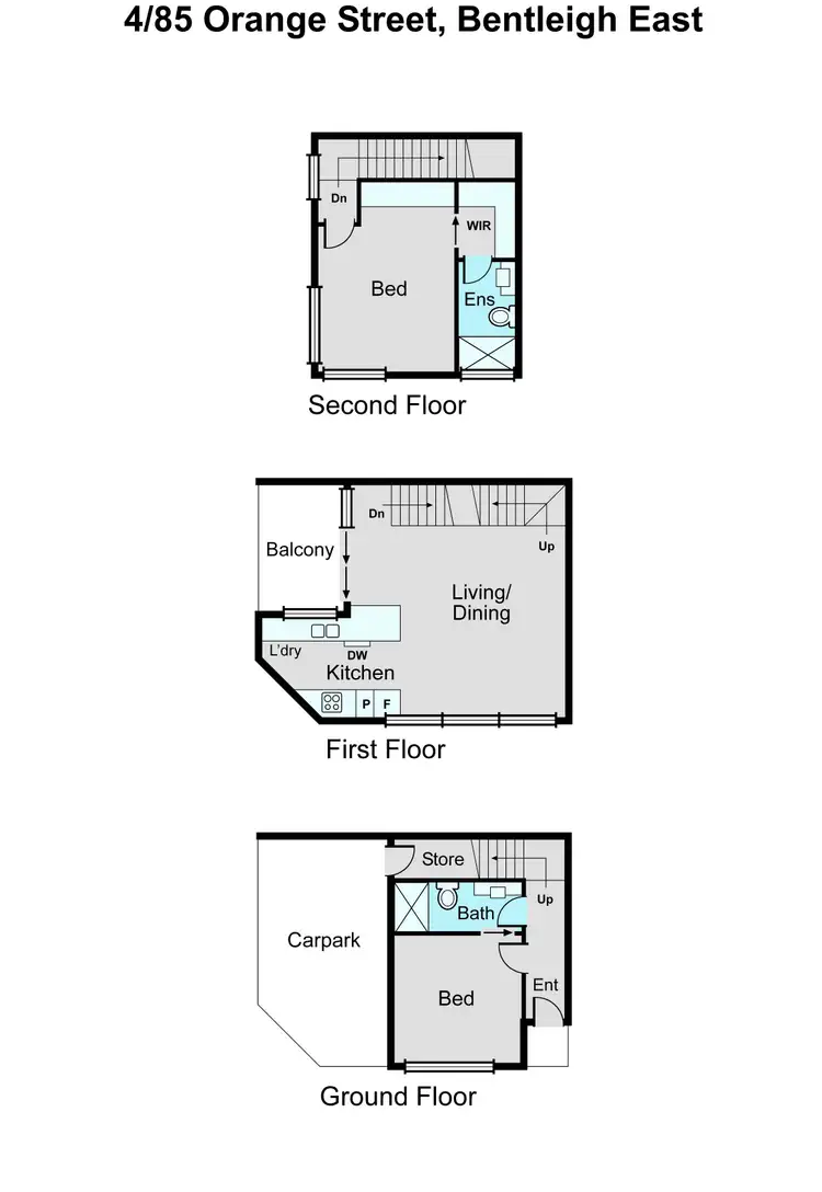 Floorplan of Homely townhouse listing, 4/85 Orange Street, Bentleigh East VIC 3165