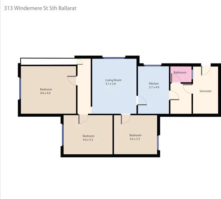 Floorplan of Homely house listing, 313 Windermere Street, Ballarat Central VIC 3350