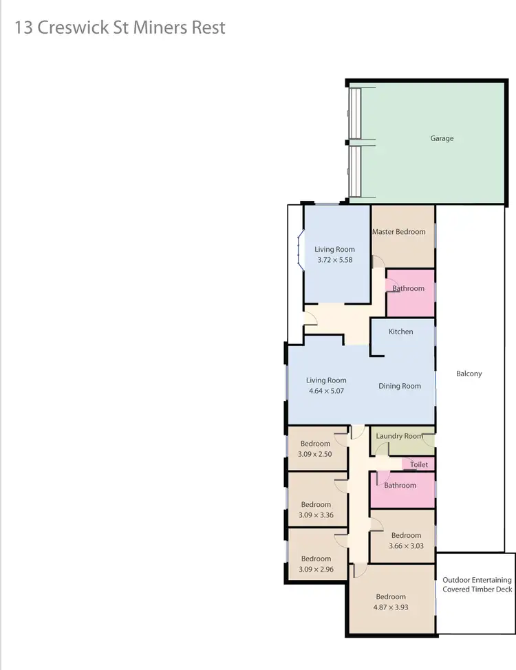 Floorplan of Homely house listing, 13 Creswick Street, Miners Rest VIC 3352