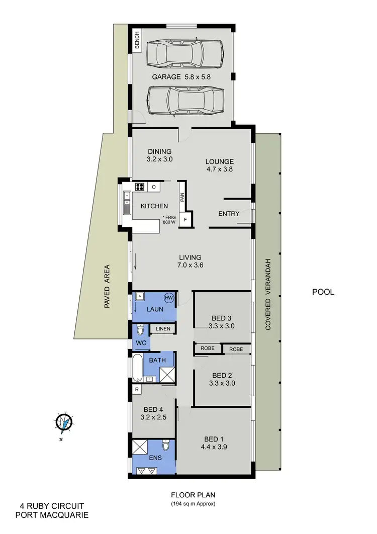 Floorplan of Homely house listing, 4 Ruby Circuit, Port Macquarie NSW 2444