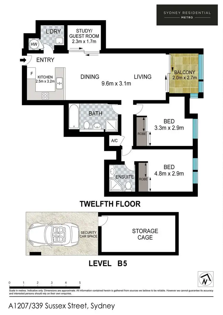 Floorplan of Homely apartment listing, A1207/339 Sussex Street, Sydney NSW 2000
