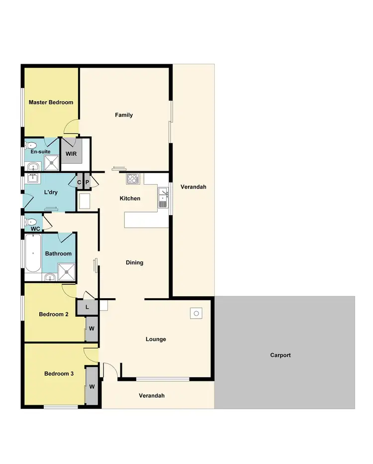 Floorplan of Homely house listing, 45 Bucknall Street, Carisbrook VIC 3464
