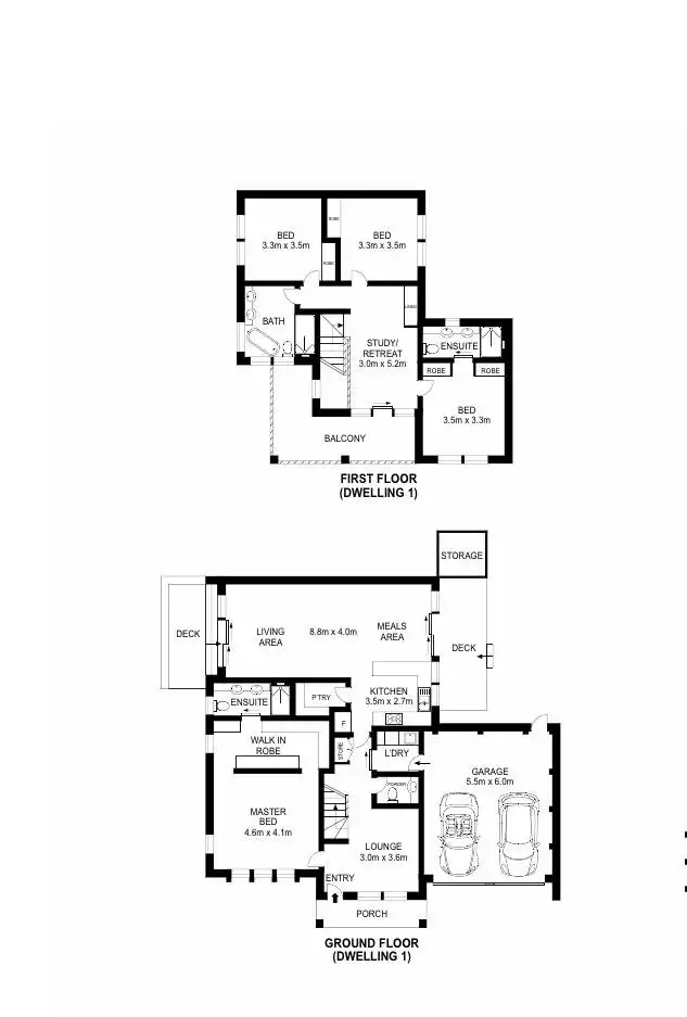 Floorplan of Homely townhouse listing, 1/1 Rowan Street, Doncaster East VIC 3109