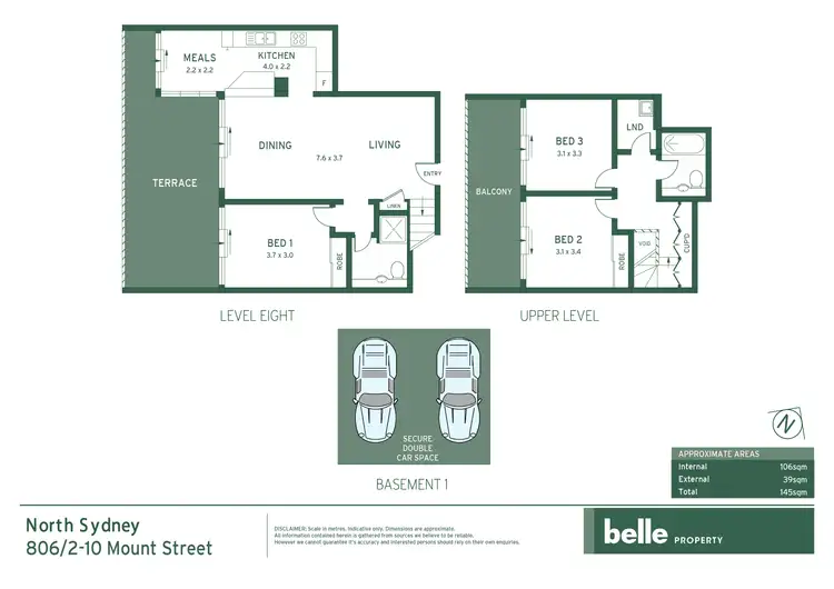 Floorplan of Homely apartment listing, 806/2-10 Mount Street, North Sydney NSW 2060