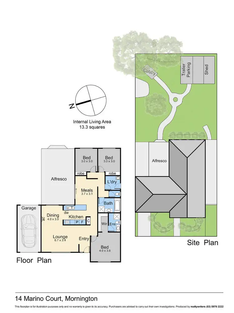 Floorplan of Homely house listing, 14 Marino Court, Mornington VIC 3931