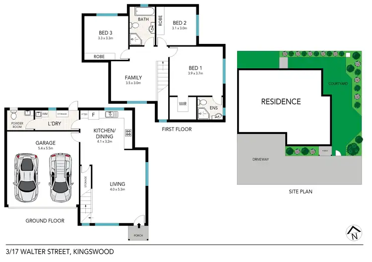Floorplan of Homely townhouse listing, 3/17 Walter Street, Kingswood NSW 2747
