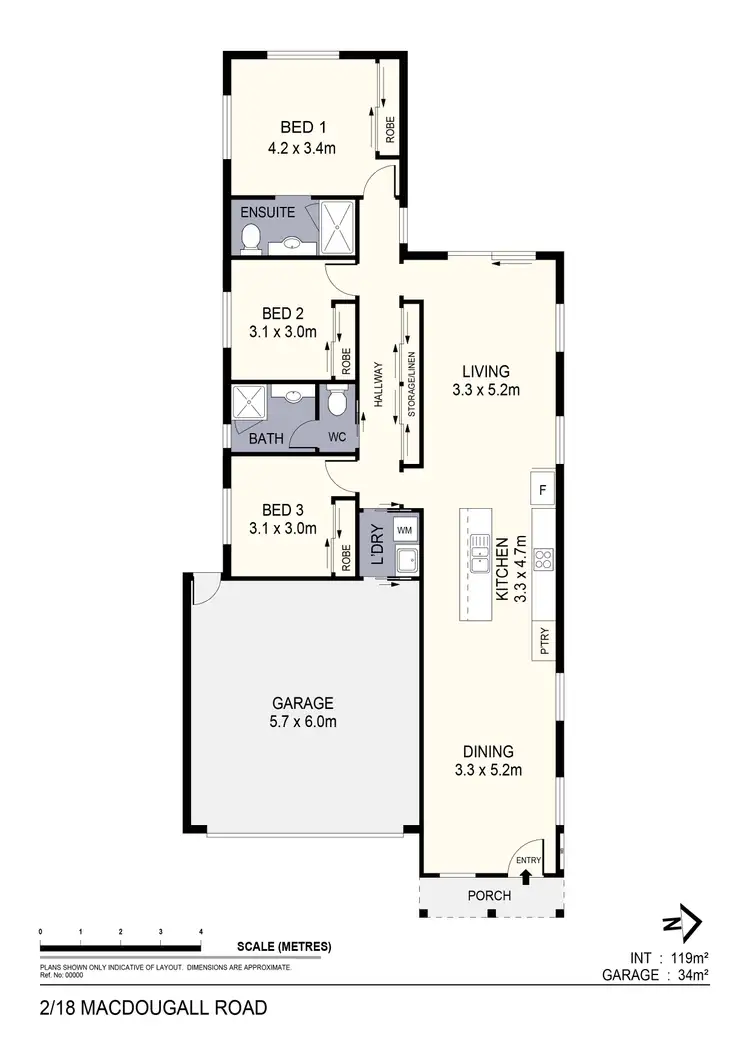 Floorplan of Homely townhouse listing, 2/18 MacDougall Road, Golden Square VIC 3555