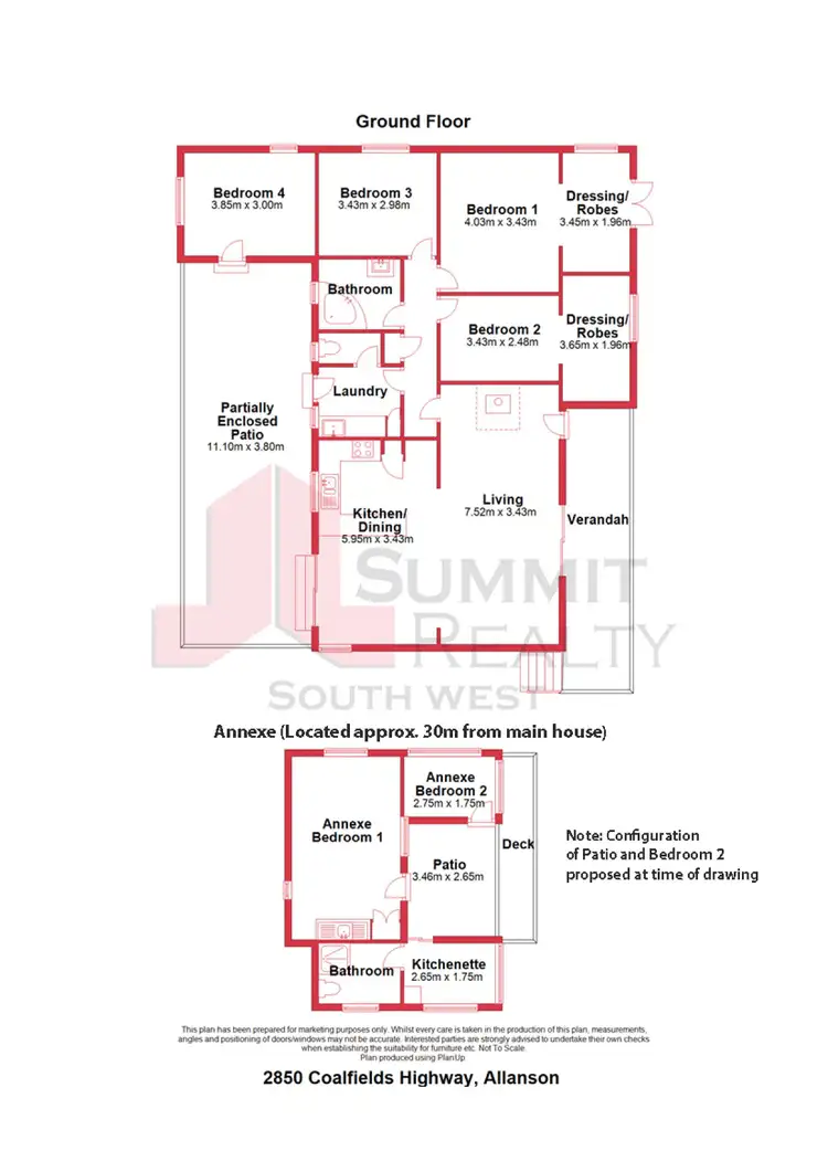 Floorplan of Homely rural property listing, 2850 Coalfields Road, Allanson WA 6225
