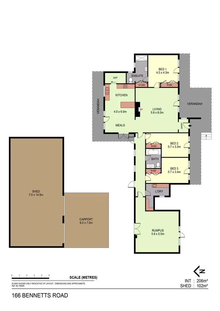 Floorplan of Homely house listing, 166 Bennetts Road, Junortoun VIC 3551