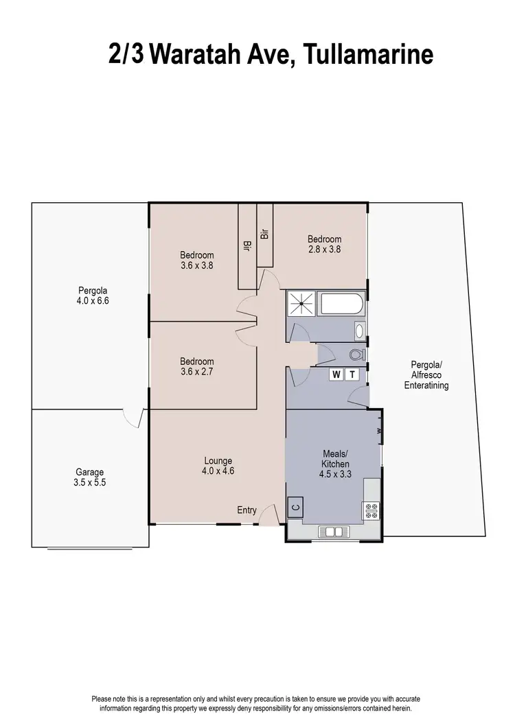 Floorplan of Homely unit listing, 2/3 Waratah Avenue, Tullamarine VIC 3043