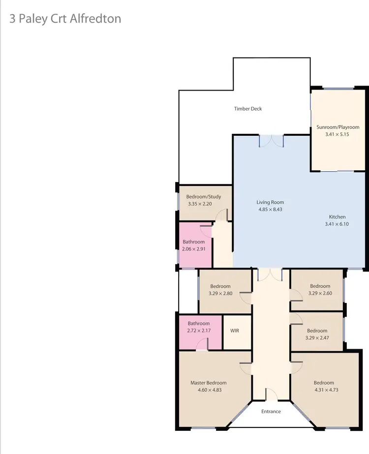 Floorplan of Homely house listing, 3 Paley Court, Alfredton VIC 3350