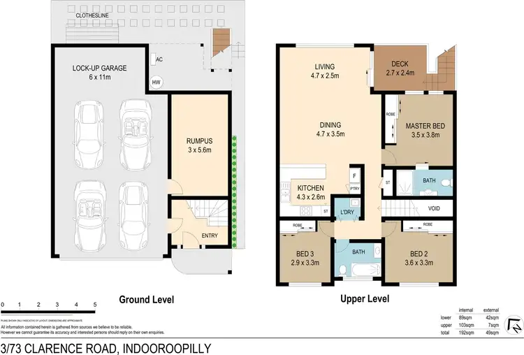 Floorplan of Homely townhouse listing, 3/73 Clarence Road, Indooroopilly QLD 4068