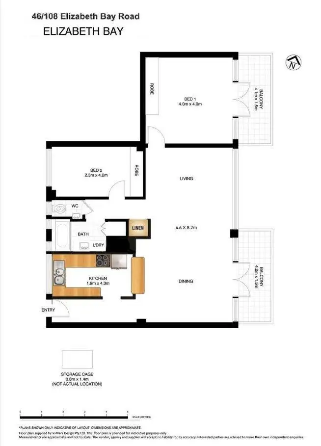 Floorplan of Homely apartment listing, 46/108 Elizabeth Bay Road, Elizabeth Bay NSW 2011