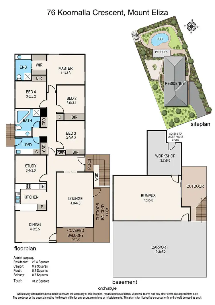 Floorplan of Homely house listing, 76 Koornalla Crescent, Mount Eliza VIC 3930