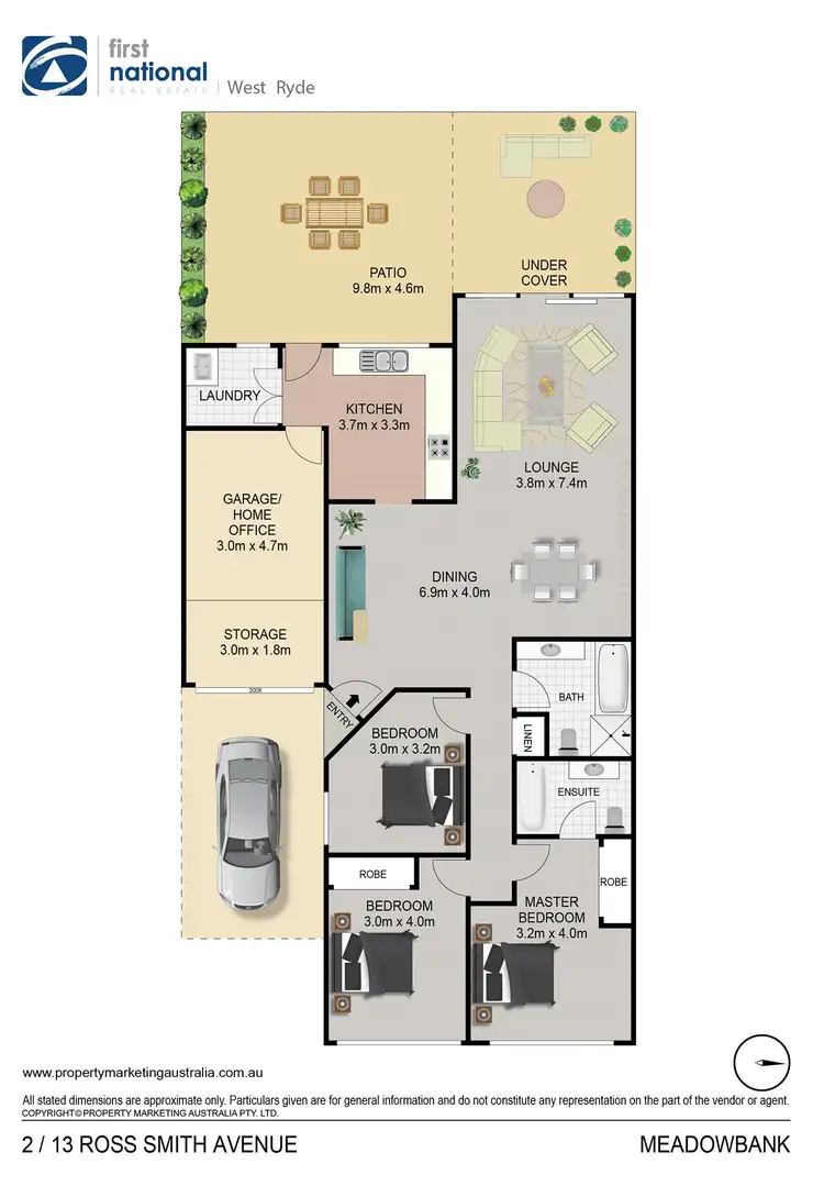 Floorplan of Homely villa listing, 2/13 Ross Smith Avenue, Meadowbank NSW 2114