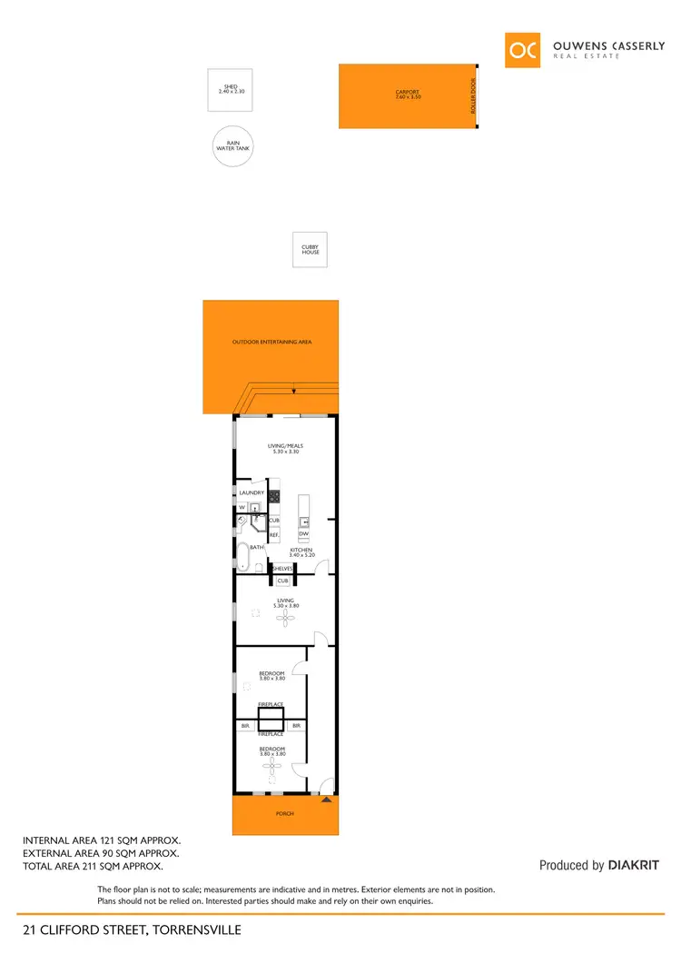 Floorplan of Homely semi-detached listing, 21 Clifford Street, Torrensville SA 5031