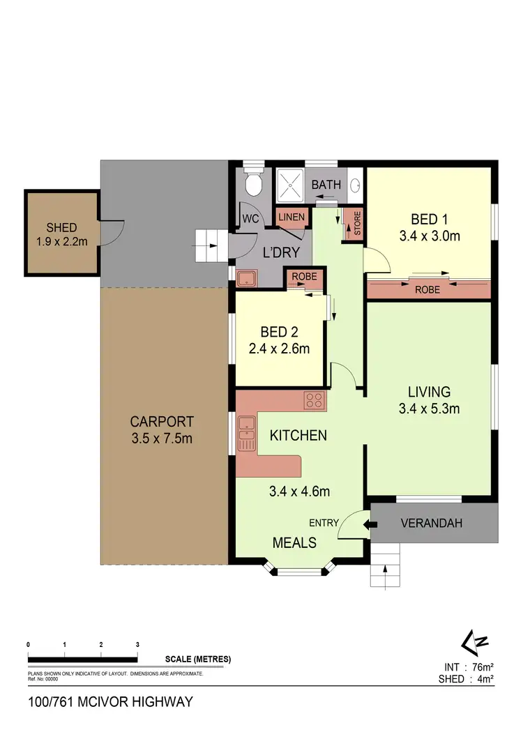 Floorplan of Homely unit listing, 100/761 McIvor Highway, Junortoun VIC 3551
