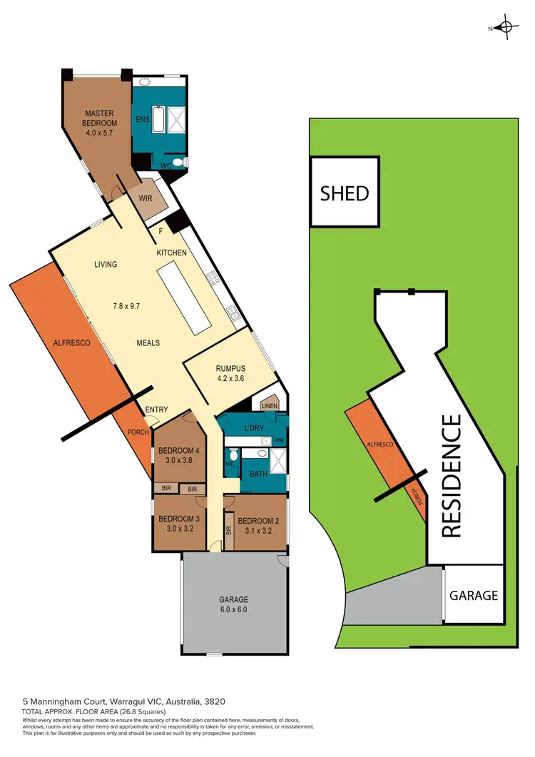 Floorplan of Homely house listing, 5 Manningham Court, Warragul VIC 3820