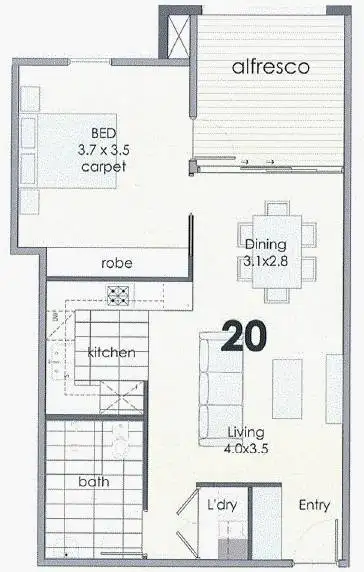 Floorplan of Homely apartment listing, 20/755 Botany Road, Rosebery NSW 2018