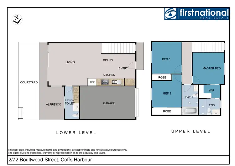 Floorplan of Homely townhouse listing, 2/72 Boultwood Street, Coffs Harbour NSW 2450