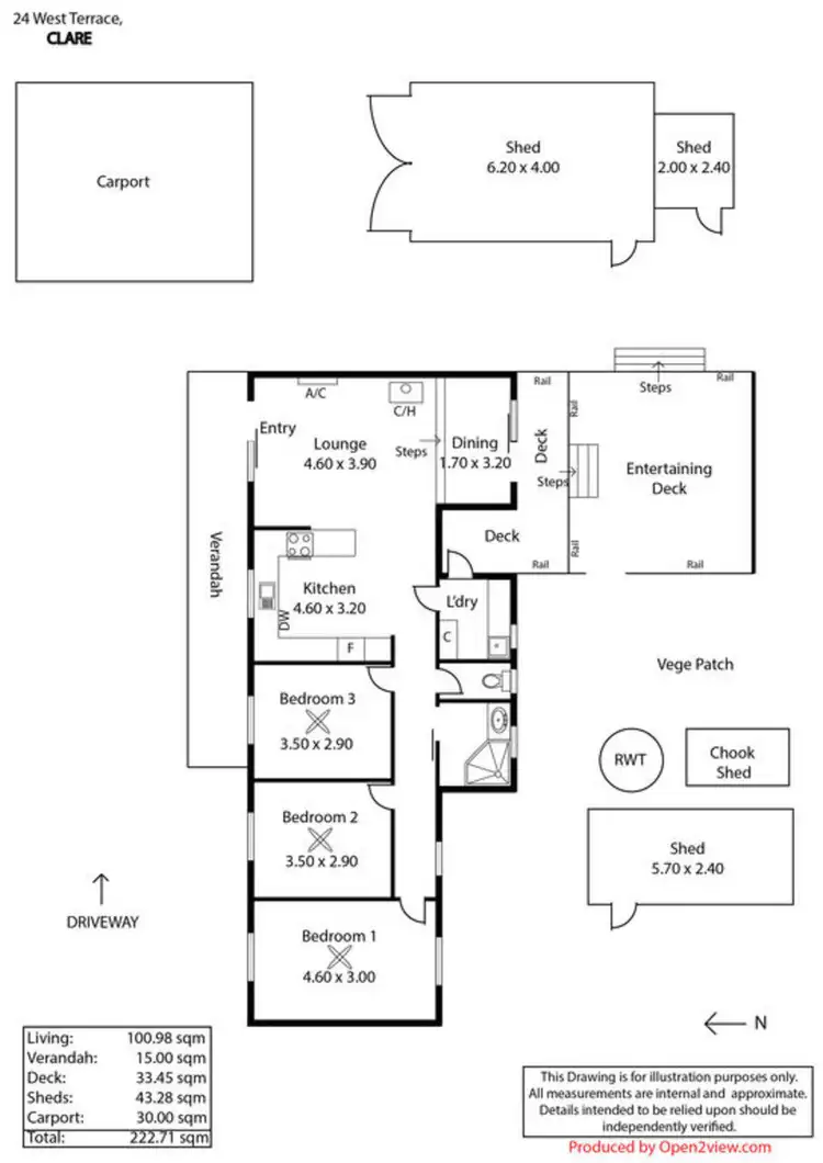 Floorplan of Homely house listing, 24 West Terrace, Clare SA 5453