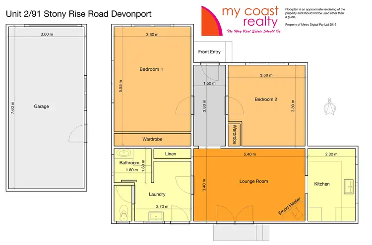 Floorplan of Homely unit listing, 2/91 Stony Rise Road, Stony Rise TAS 7310