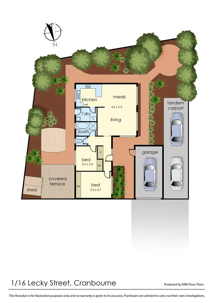 Floorplan of Homely unit listing, 1/16 Lecky Street, Cranbourne VIC 3977