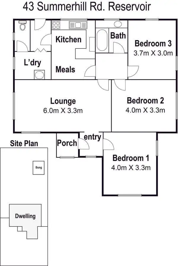 Floorplan of Homely house listing, 43 Summerhill Road, Reservoir VIC 3073