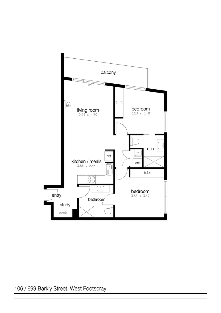 Floorplan of Homely apartment listing, 106/699A-703 Barkly Street, West Footscray VIC 3012