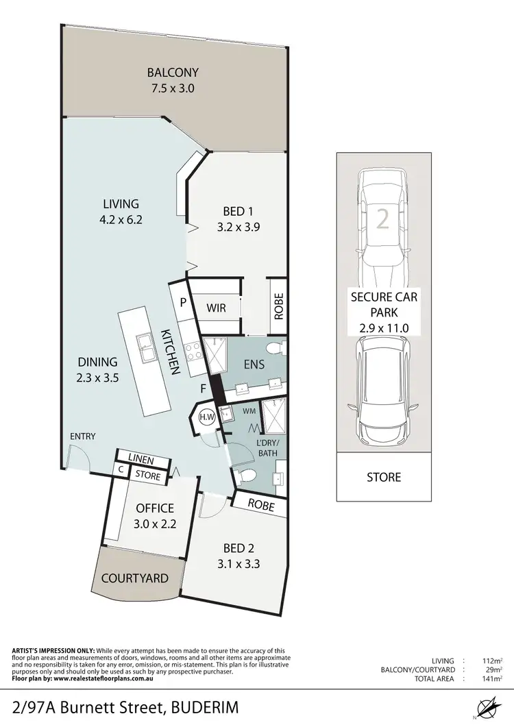 Floorplan of Homely apartment listing, 2/97A Burnett Street, Buderim QLD 4556