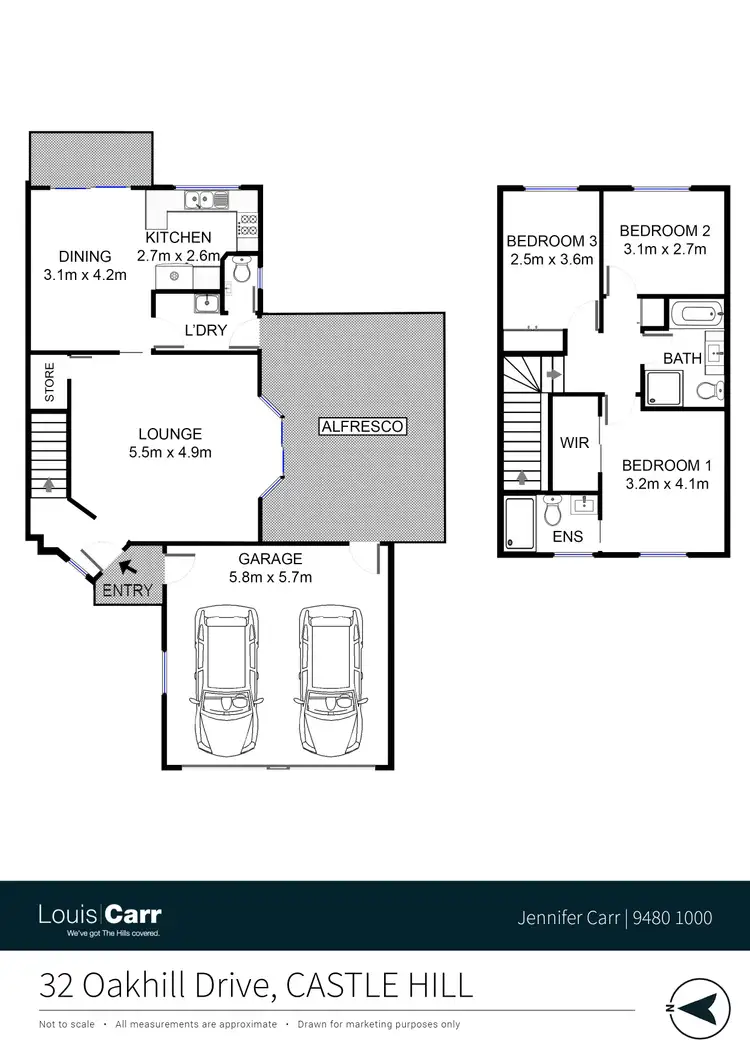 Floorplan of Homely semi-detached listing, 32 Oakhill Drive, Castle Hill NSW 2154