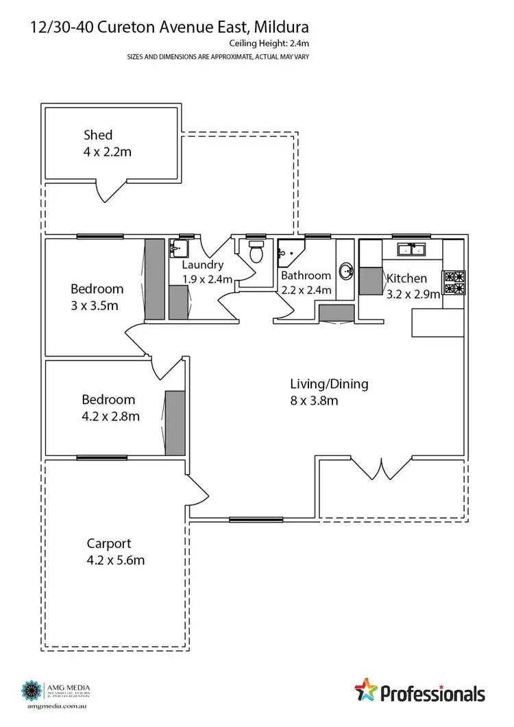 Floorplan of Homely unit listing, 12/30-40 Cureton Avenue East, Mildura VIC 3500
