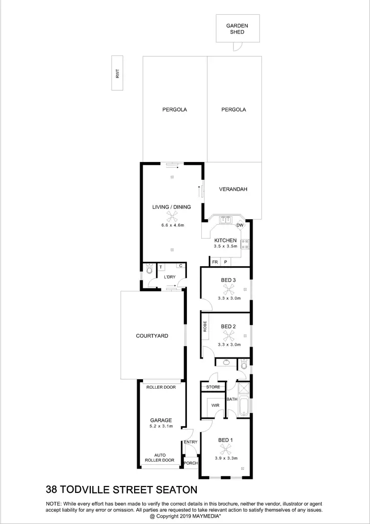 Floorplan of Homely house listing, 38 Todville Street, Seaton SA 5023