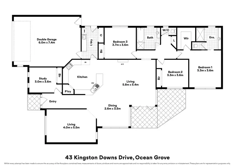 Floorplan of Homely house listing, 43 Kingston Downs Drive, Ocean Grove VIC 3226