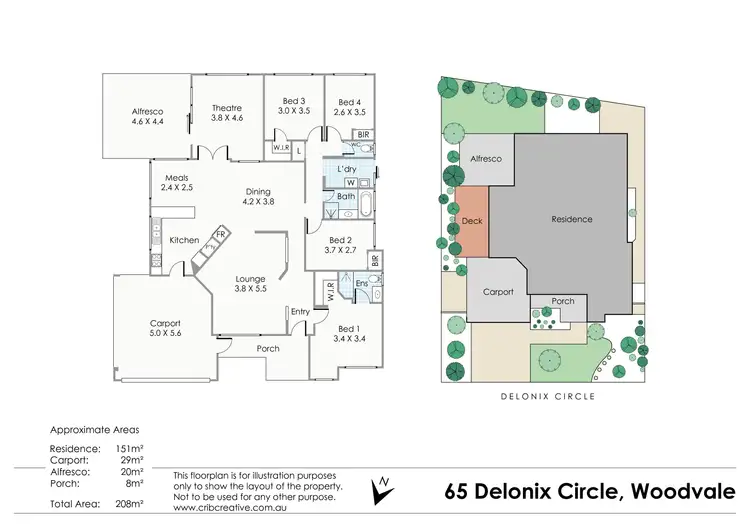Floorplan of Homely house listing, 65 Delonix Circle, Woodvale WA 6026