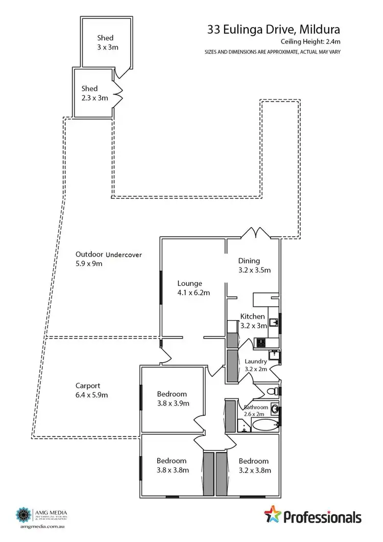 Floorplan of Homely house listing, 33 Eulinga Drive, Mildura VIC 3500
