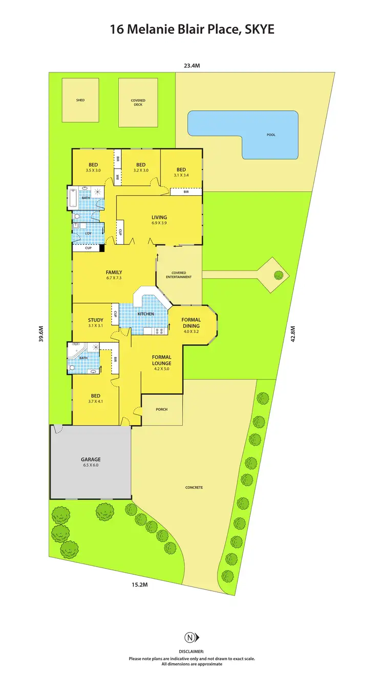 Floorplan of Homely house listing, 16 Melanie Blair Place, Skye VIC 3977