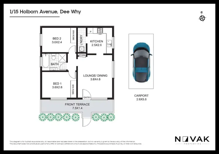 Floorplan of Homely apartment listing, 1/15 Holborn Avenue, Dee Why NSW 2099
