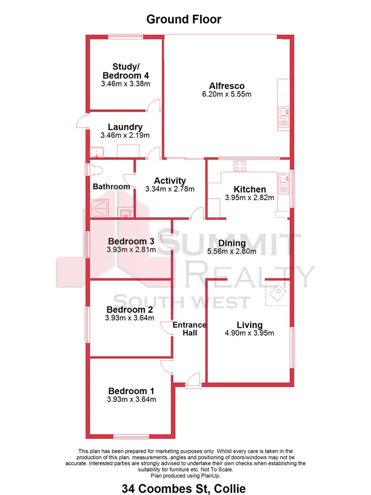 Floorplan of Homely house listing, 34 Coombes Street, Collie WA 6225