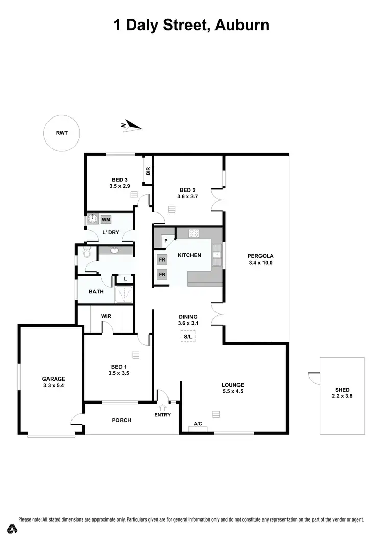 Floorplan of Homely house listing, 1 Daly Street, Auburn SA 5451