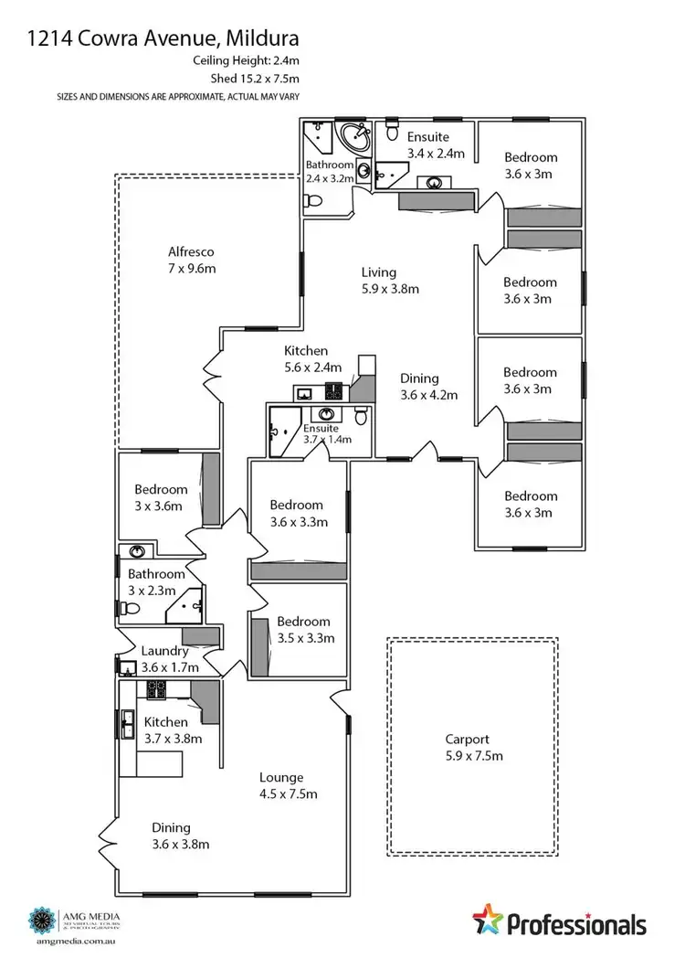 Floorplan of Homely rural property listing, 1214 Cowra Avenue, Irymple VIC 3498