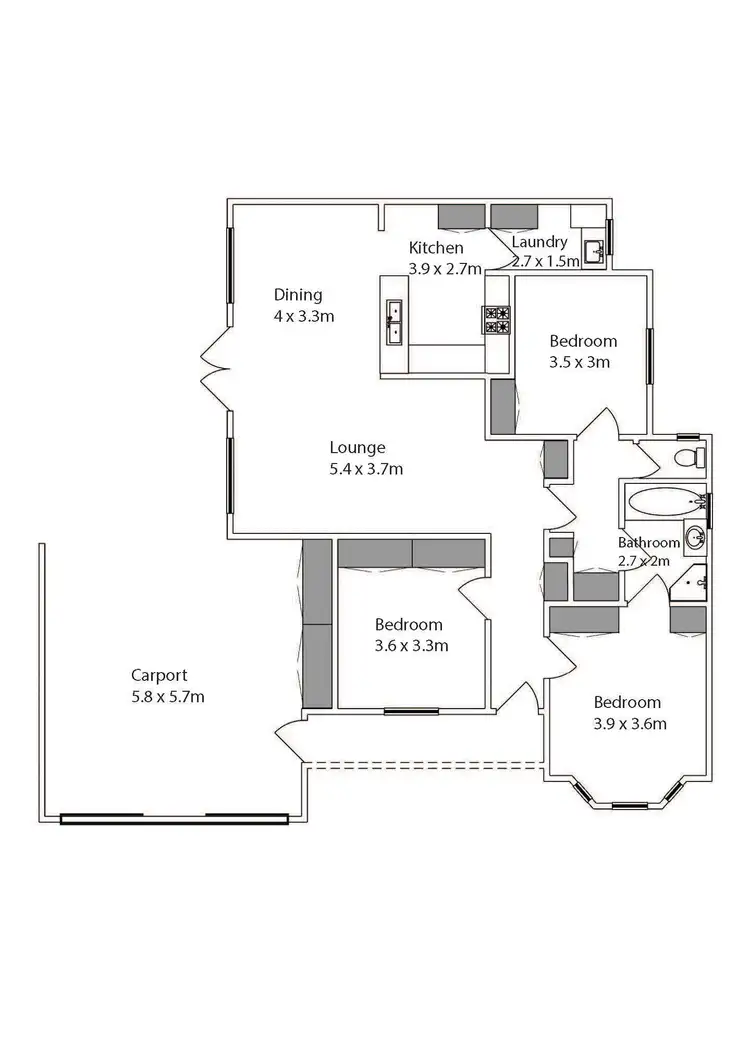 Floorplan of Homely unit listing, 1/482 Walnut Avenue, Mildura VIC 3500