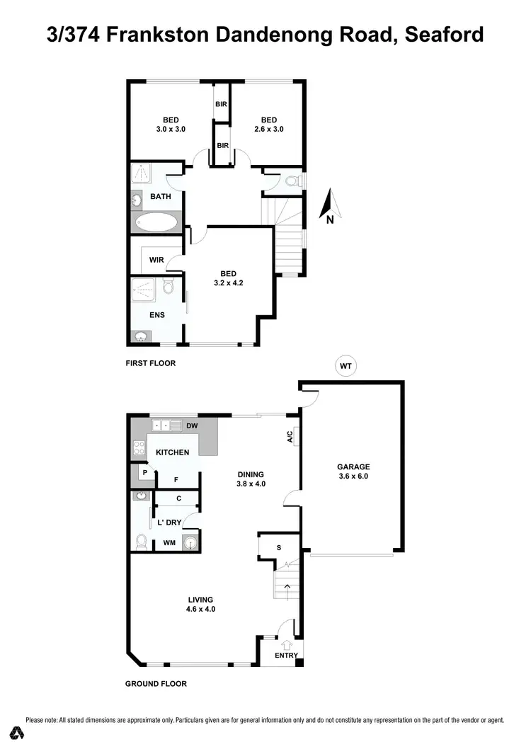 Floorplan of Homely townhouse listing, 3/374 Frankston - Dandenong Road, Seaford VIC 3198
